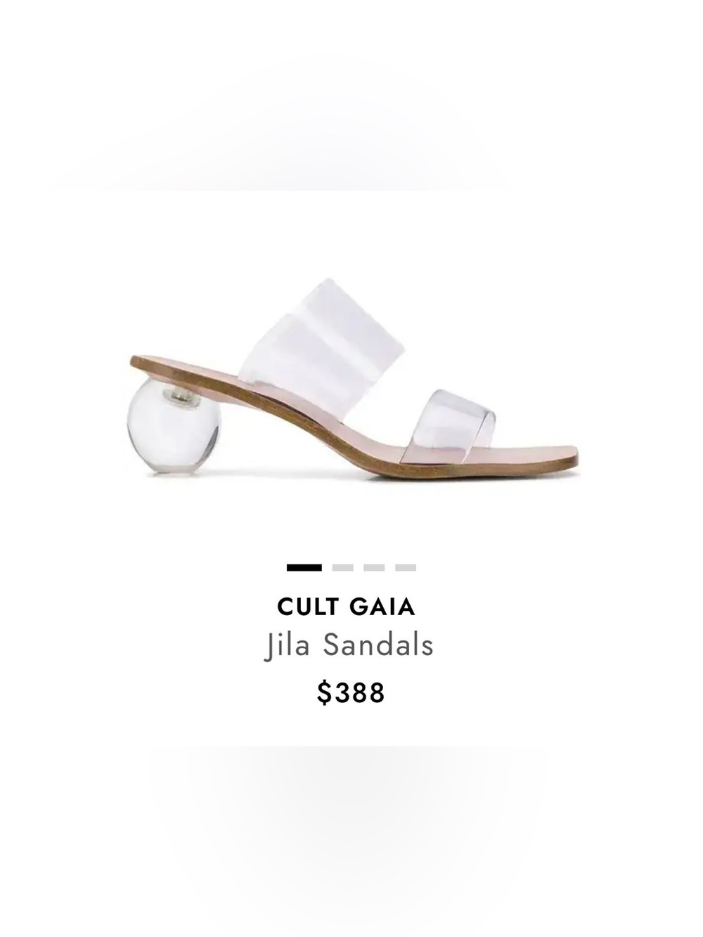 NWT Cult Gaia Jila Sandals with pvc straps and a unique spherical heel. 39.5